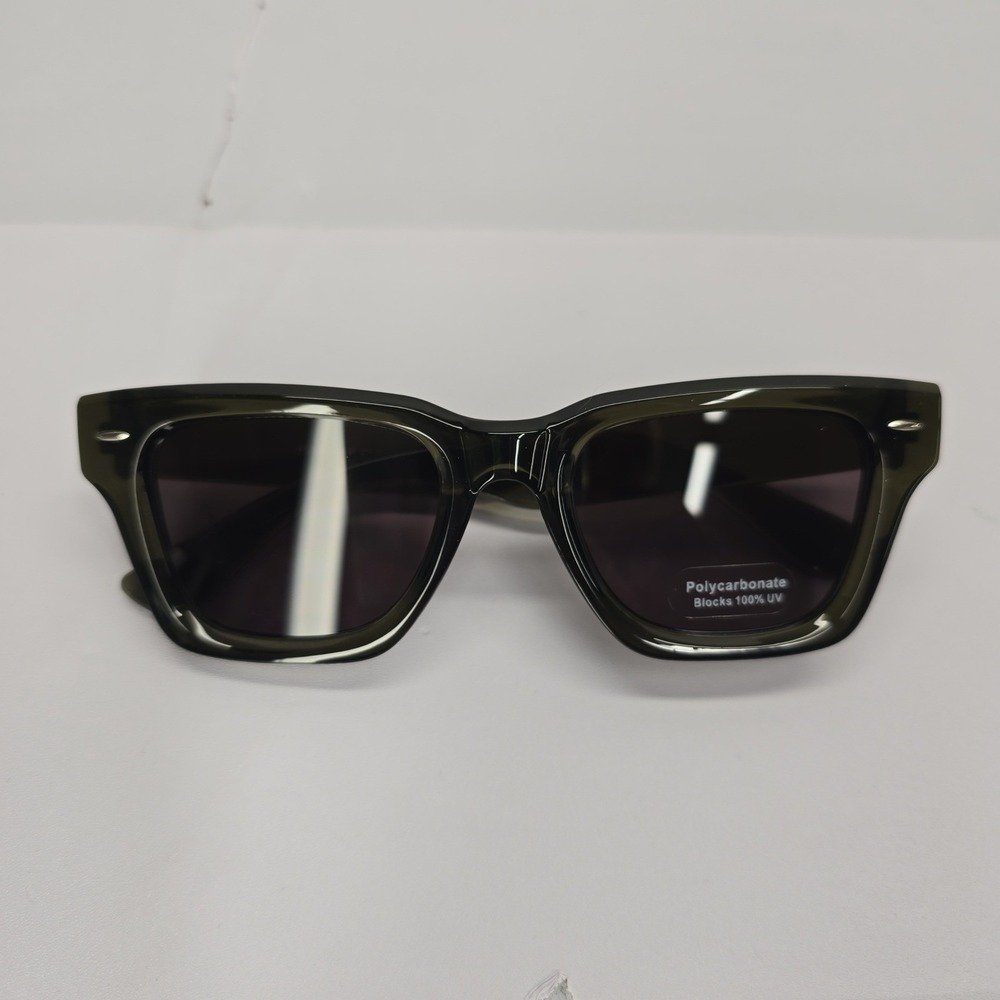NEW Translucent Olive Green Square‎ Sunglasses Polycarbonate 100% UV Protection